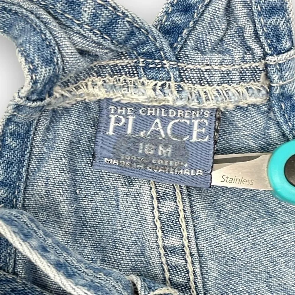 Vintage Y2K The Children’s Place Denim Overalls Ombré Butterfly Baby Size 18M